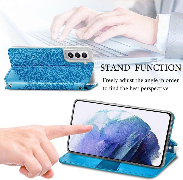 Produktbild König Design Hülle Handy Schutz für Samsung Galaxy S21 Plus Case Cover Tasche Etuis Blau Neu (Samsung Galaxy S21+)