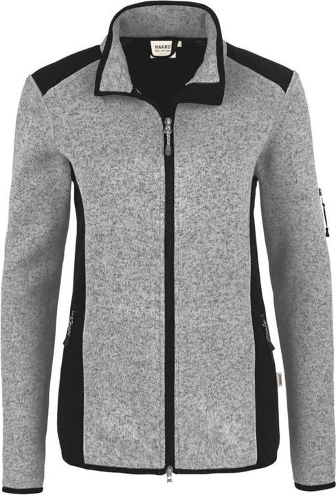Actual product image Hakro Ladies' knitted fleece jacket Churchill grey mottled, S (S)