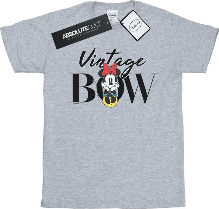 Actual product image Disney Womens/Ladies Minnie Mouse Vintage Bow Cotton Boyfriend T-Shirt (L)