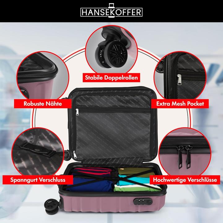 Image du produit Hansekoffer Hartschalenkoffer mit Rollen und Zahlenschloss (70 l, M (50 - 90l))