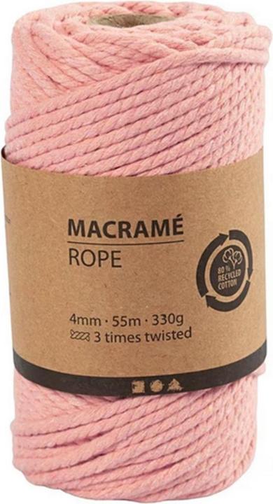 Produktbild Creativ Company Baumwollgarn Macramé Kordel Rosa (55 m)