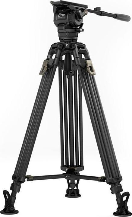 Immagine prodotto Tilta CT12 Testa fluida Cine 75 mm, treppiede a 2 stadi in fibra di carbonio (Metallo, Carbonio)