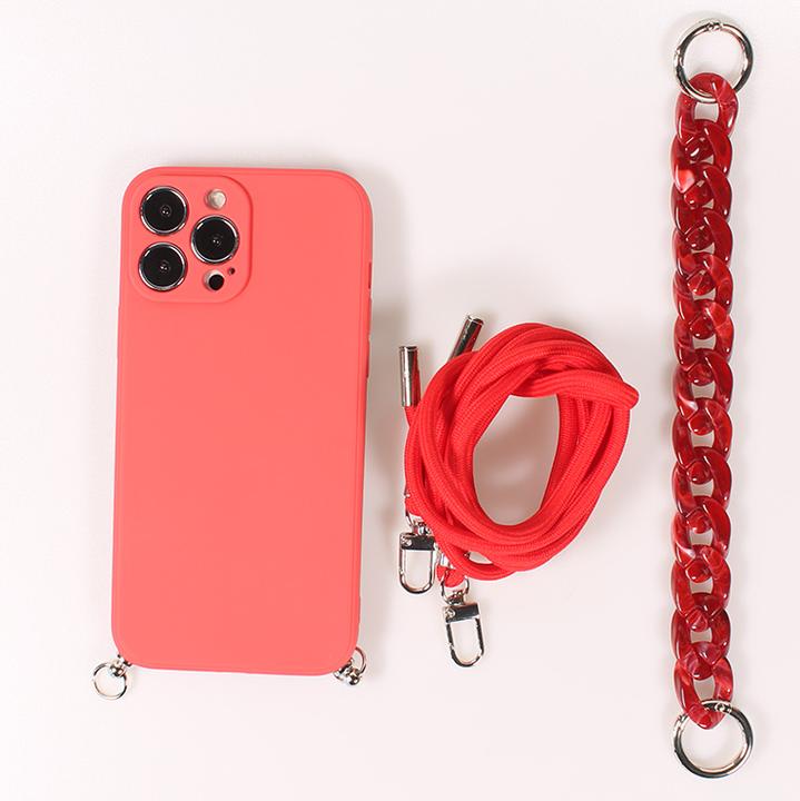 Actual product image PhoneLook Coque Gel silicone avec corde collier & chaîne de pierre décorative (Apple iPhone 13 Pro Max)