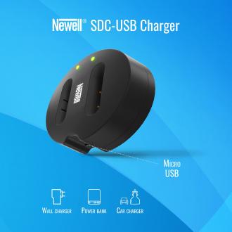 Actual product image Newell camera charger SDC-USB dual-channel charger for LP-E6 batteries (Camera battery charger)