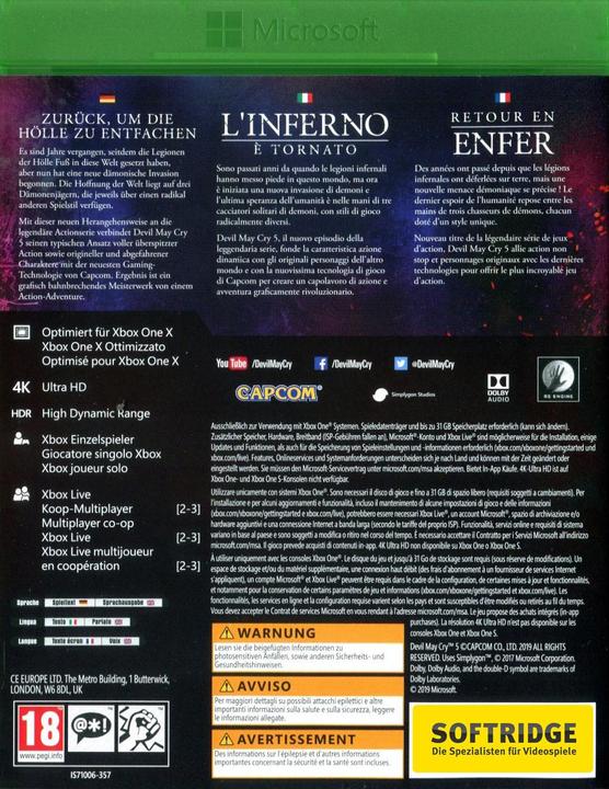 Actual product image Capcom Devil May Cry 5 (Xbox One X, Xbox Series X, Multilingual)
