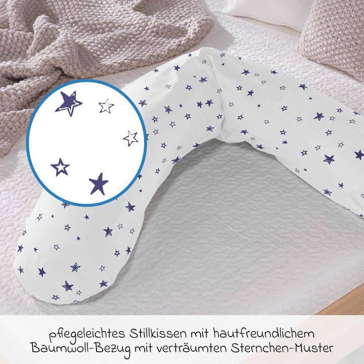 Actual product image Theraline Nursing pillow "The Original" with polyester hollow fibre filling incl. cover 190 cm (40 cm)