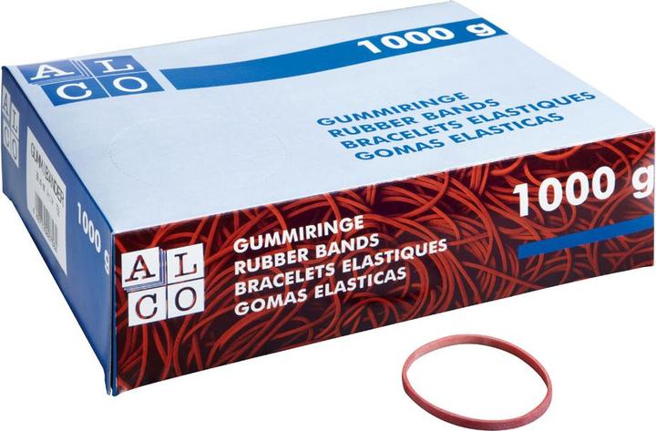 Produktbild Alco Gummiring, Schachtel extra gross, Kautschuk, Ø: 25 mm, rot (1 Stk.)