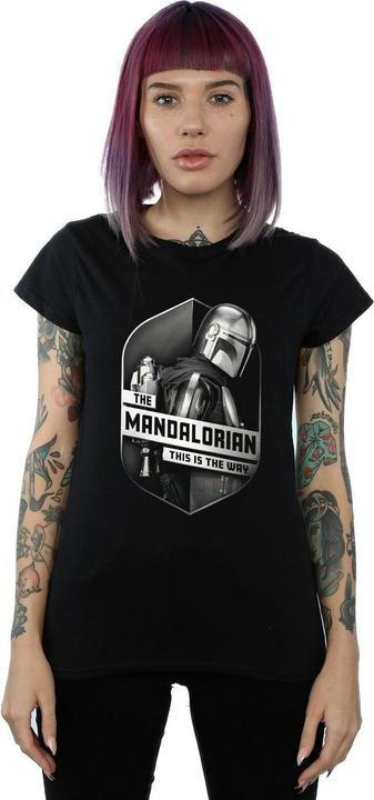 Image du produit Star Wars - T-shirt THE MANDALORIAN THIS WAY MANDO SHIELD - Femme (S)