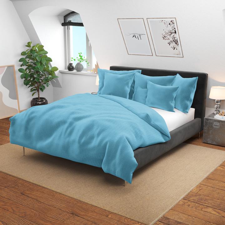 Actual product image Lotus Bettwaren Bed Linen Satin Seersucker uni (Pillowcase, 65 x 100 cm)