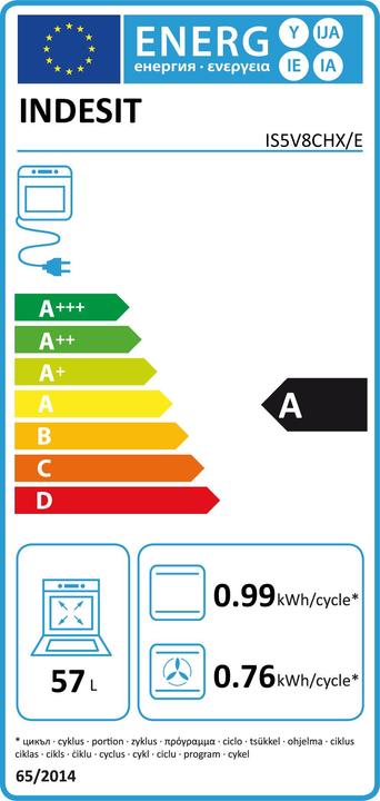 Energy Label Indesit IS5V8CHX/E
