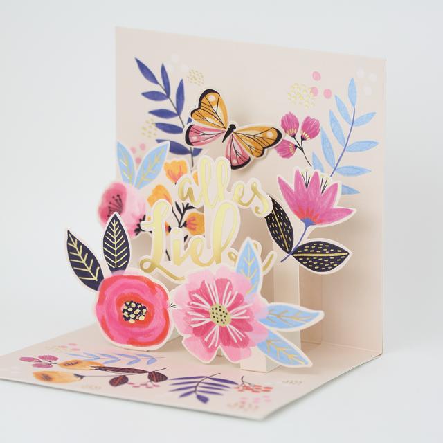 Produktbild Pop-Up Karte - Zum Geburtstag alles Liebe Blumen