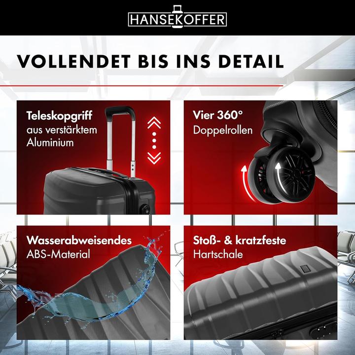 Actual product image Hansekoffer Hartschalenkoffer mit Rollen und Zahlenschloss (70 l, M (50 - 90l))