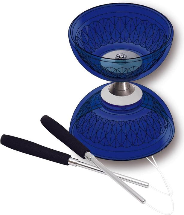 Actual product image Acrobat Set Bearing diabolo crystal-blue + aluminium hand sticks