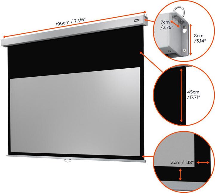 Actual product image Celexon Designer - canvas - ceiling mounting possible, suitable for wall mounting - 256 cm ( (74.41", 16:10)