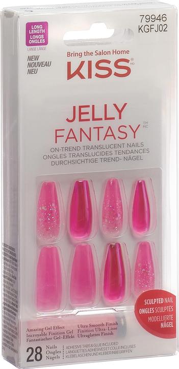 KISS Jelly Fantasy Nails - Jelly Baby (Unghie artificiali, Pink, Rosa)