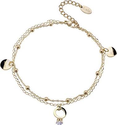 Actual product image Crystalp Matching double gold-plated ankle ankle Ringy 29003.EG