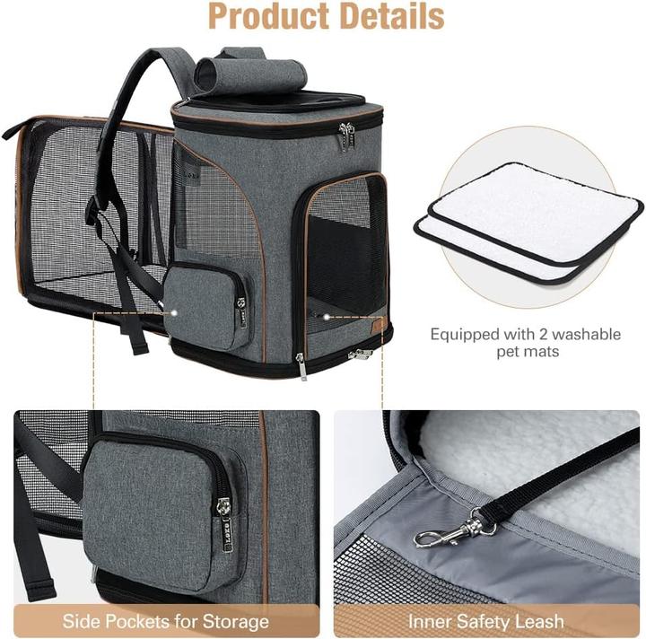 Actual product image Lekesky Transportrucksack (Cat, Dog, Small animal, Breathable, Washable, Foldable)