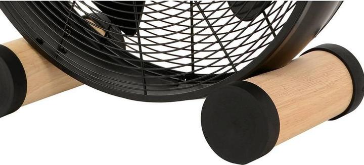 Actual product image EMZ Designer floor fan with wooden feet, HxWxD 480 x 460 x 190 mm, black. (53 dB)