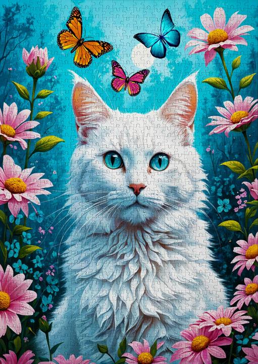 Actual product image Enjoy Puzzle Puzzle 1000 pieces - White Cat (1000 pieces)