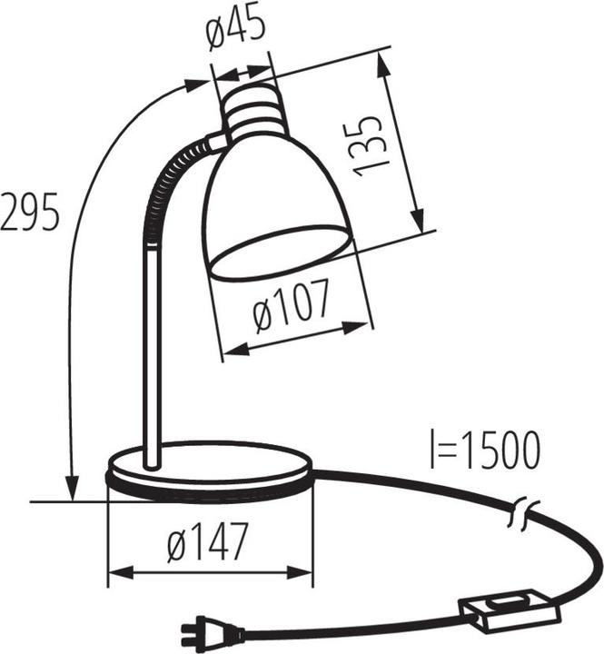 Actual product image Kanlux 7561 ZARA HR-40-B Table Lamp (E14)