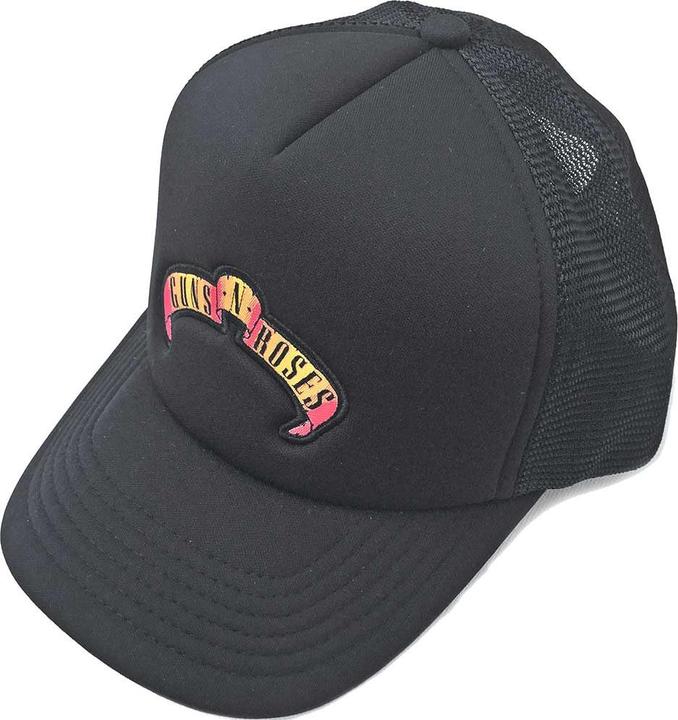 Guns N Roses Scroll Logo Black Mesh-Back Cap