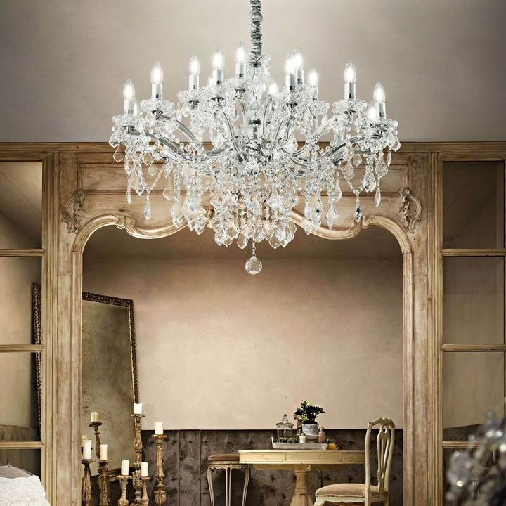 Immagine prodotto Ideal lux FLORIAN lampada a sospensione E14 a 18 vie ⌀860mm dimmerabile cromo 075150 (E14)