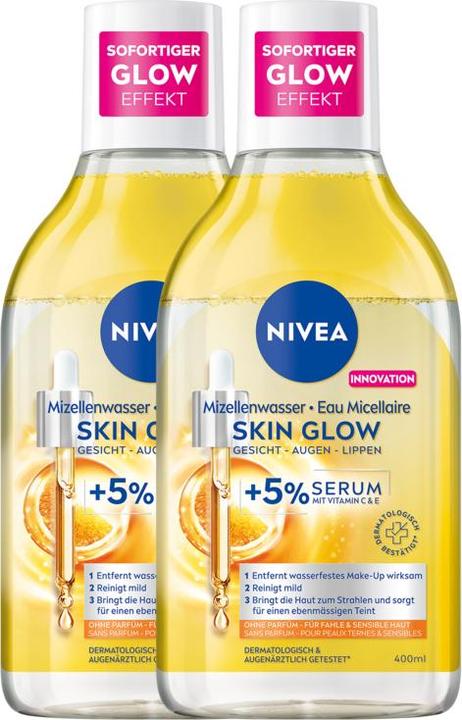 Actual product image NIVEA Skin Glow Serum Mizellenwasser DUO (Micelle water, 800 ml)