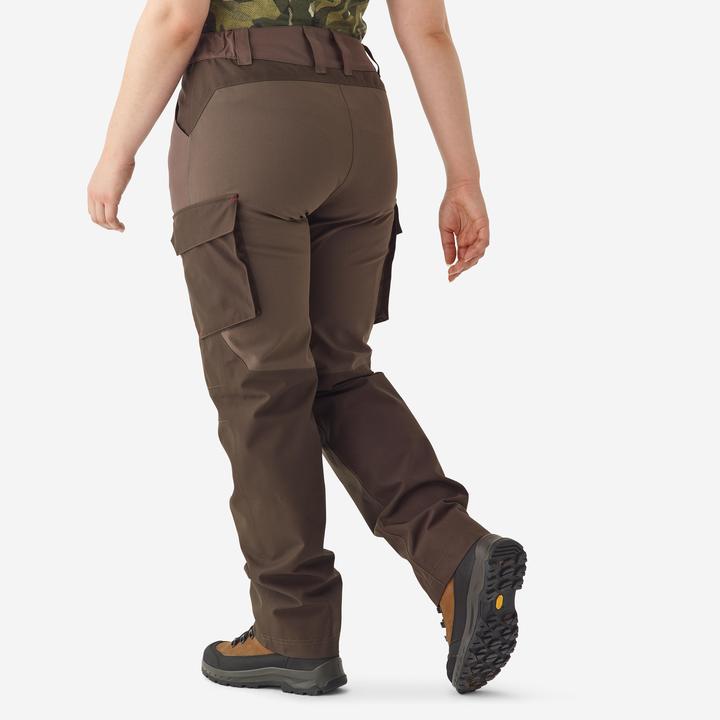 Actual product image Solognac Jagd-Regenhose Damen 500 Cargo-Taschen braun (40, 42)