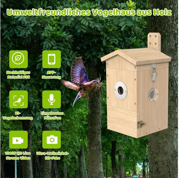 Actual product image Sanilu Clean Sanilu Vogel Nistkasten mit Kamera, Tierart: Vogel, Produkttyp