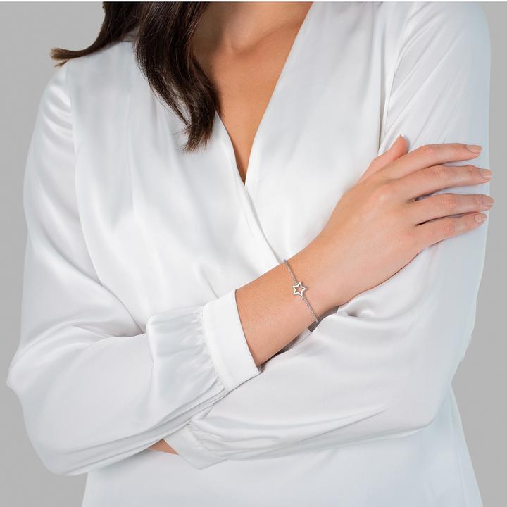 Immagine prodotto Glanzstücke München Stella da donna in argento 17,0 cm di lunghezza base + 3,0 cm di estensione - 5978 (17 cm, Argento)