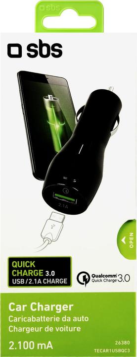 Image du produit SBS Chargeur pour voiture avec sortie USB de 2 100 mA