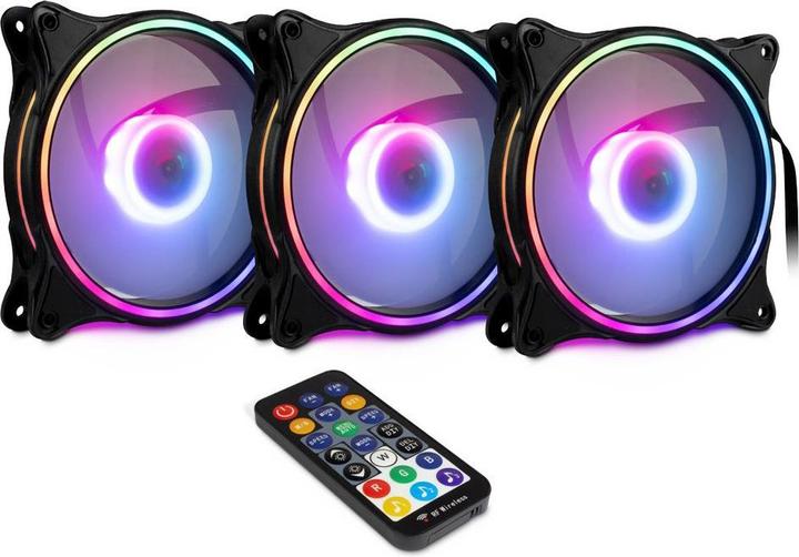 Produktbild Intertech Inter-Tech Lüfter 120*120*25 ARGUS RGB-FAN SET RS-08, 3X retail (120 mm, 3 x)