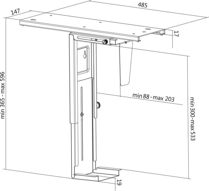 Produktbild LogiLink Verstellbare PC-Halterung zur Untertischm