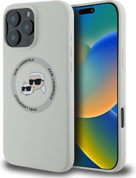 Produktbild Karl Lagerfeld iPhone 16 Pro Max Liquid Silicone K&CH Heads MagSafe Case (Apple iPhone 16 Pro Max)