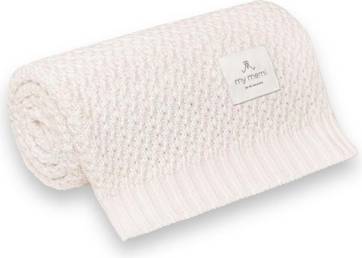 My memi Coperta per neonati in bambù - Crema a catena (80 x 100 cm)