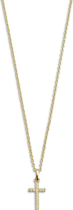 Xenox Modern Classic Kreuz Halskette (Silber 925, Mit Stein(en), Vergoldet, 40 - 45 cm)