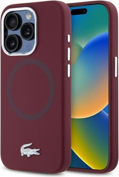Produktbild Lacoste LCHMP15LSMAR iPhone 15 Pro 6.1" bordeaux hardcase Silicone Croco Logo MagSafe (Apple iPhone 15 Pro)