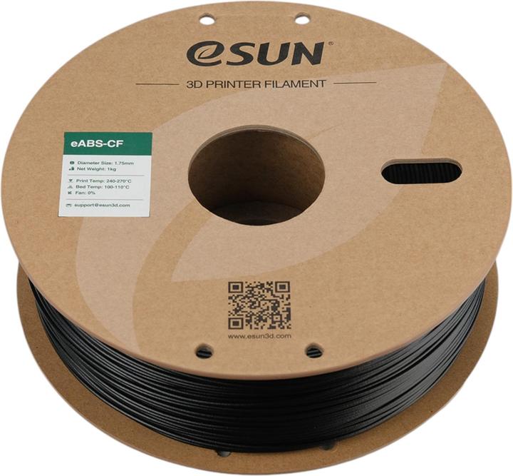 Produktbild eSUN EABS-CF 1,75mm BLACK 1kg (ABS, 1.75 mm, 1000 g, Schwarz)