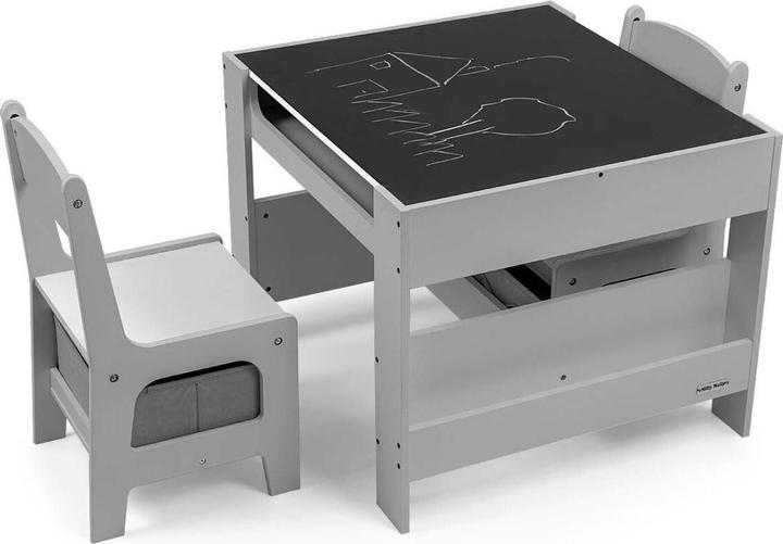 Image du produit Mally Table et deux chaises Sven gris Milly