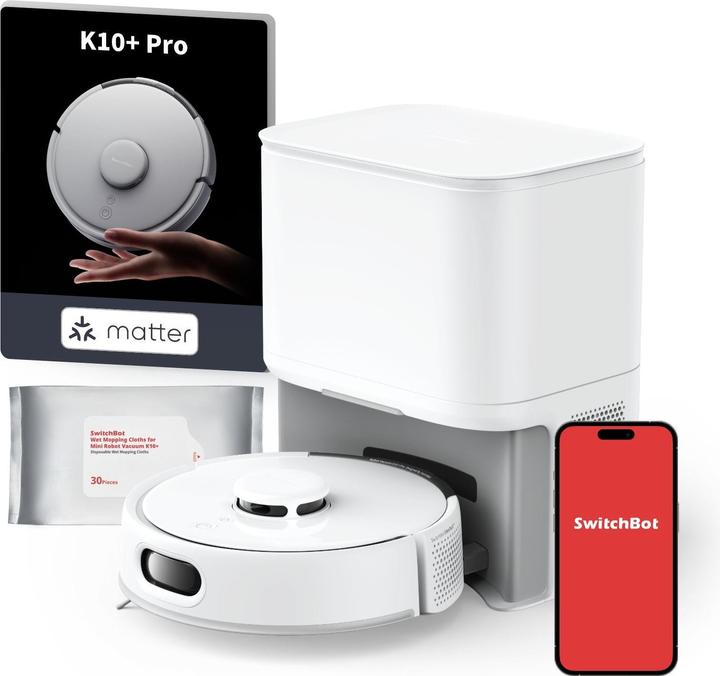 Produktbild SwitchBot Minisaugroboter K10+ Pro Saugroboter mit Absaugsta