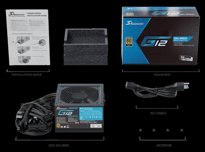 Actual product image Seasonic G12 GC-650 NEW 650W ATX3.0 (650 W)