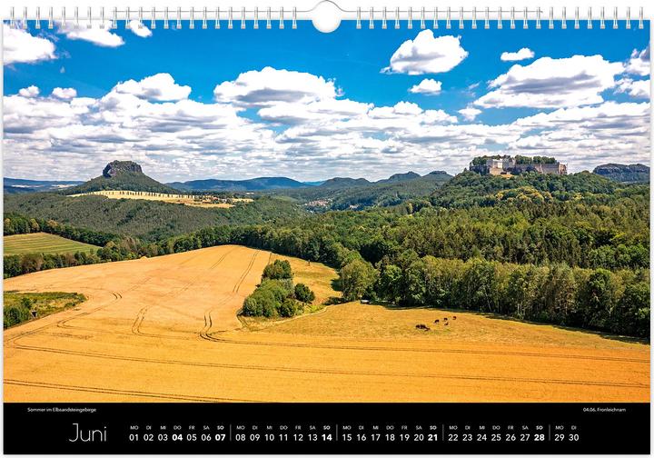 Produktbild Kalender Schsische Schweiz Luftaufnahmen 2026 (45 x 30 cm, Deutsch)