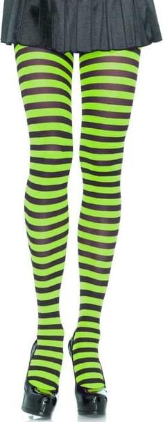 Image du produit Leg Avenue Collants milleraies noir-vert clair (Taille unique)