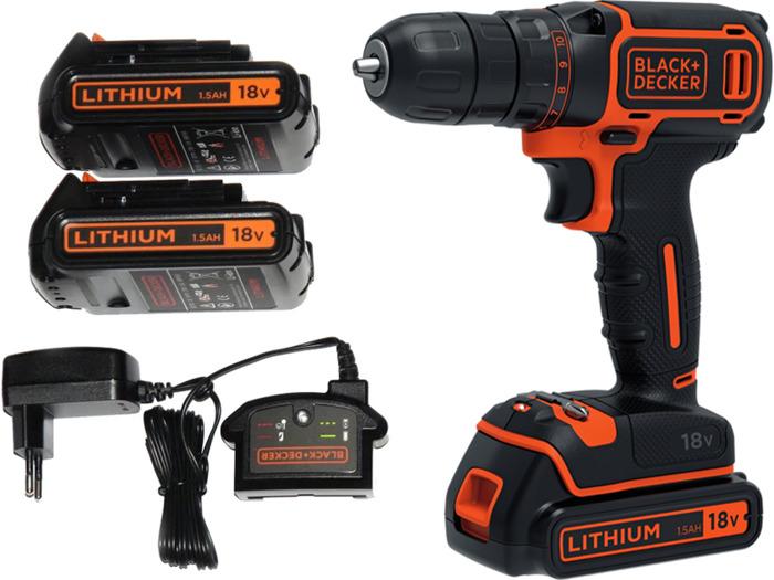 Image du produit Black & Decker BLACK+DECKER BDCDC18B-QW Machine d'intérieur à batterie - 18V - incl. chargeur et 2 accus (Fonctionnement sur batterie)