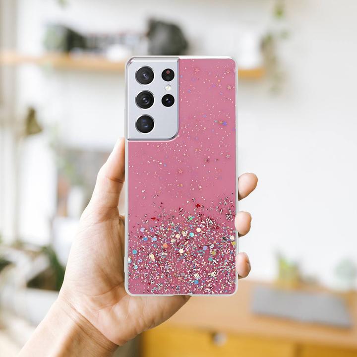 Image du produit Cadorabo Couverture TPU paillettes scintillantes (Samsung Galaxy S21 Ultra)