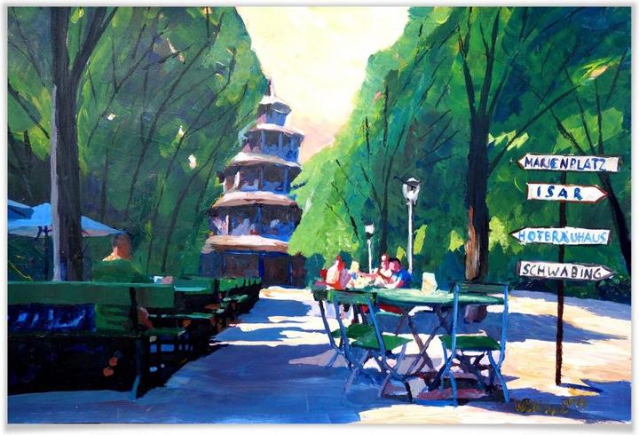 Actual product image Trenddeko Bleichner - Chinese Tower in Munich (45 x 30 cm)