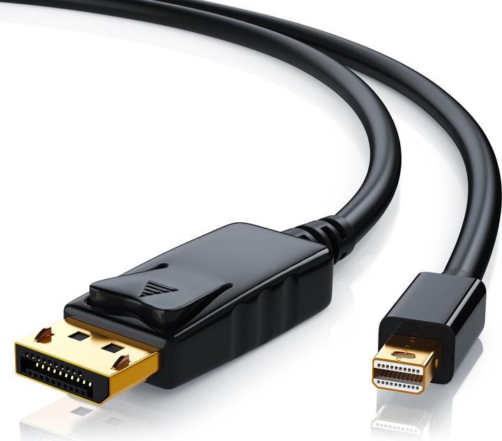 Produktbild CSL Mini DisplayPort zu DisplayPort Kabel - Audio Video Kabel - FullHD - kompatibel Apple Lenovo Surface (1 m, DisplayPort)