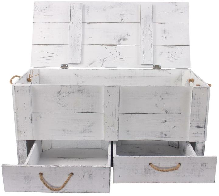 Image du produit Holz Zollhaus Coffre Vintage Shabby blanc, 85 x 42 cm (42 x 85 x 12 cm, 137.51 l)