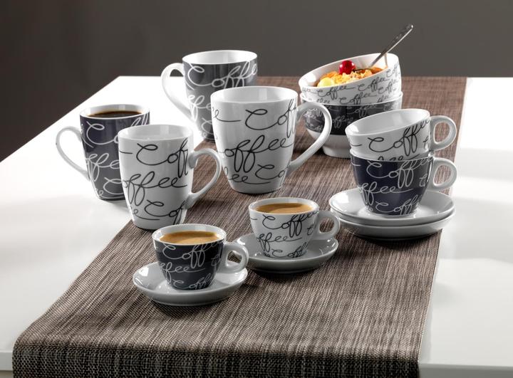 Actual product image Flirt by R&B Cappuccino cup 'Cornello grey' with saucer (180 ml, 4 x)