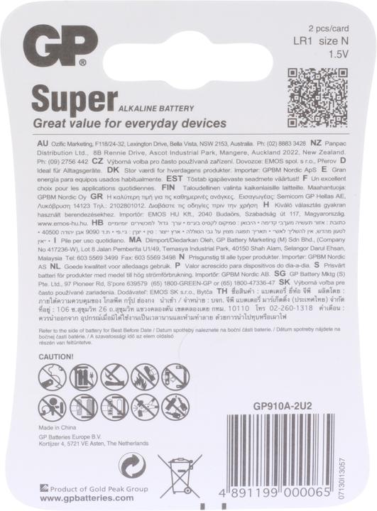 Produktbild GP Batteries Super Alkaline (2 Stk., N, 885 mAh)
